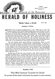 Cover of Herald of Holiness - November 6, 1950
