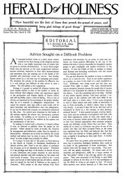 Front page of Herald of Holiness - March 8, 1922