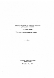 First page of Toward a Philosophy of Christian Education for Nazarene Colleges