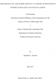 Promoting racial and ethnic identity: academic intervention to support scholastic success of Latinos