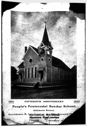 Flyer of Fifteenth Anniversary of People's Pentecostal Sunday School in Providence, RI