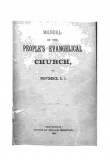 Manual of the People's Evangelical Church of Providence, R.I., 1895