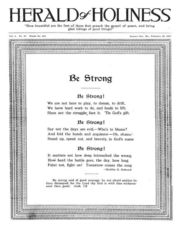 Title Page of Herald of Holiness - February 28, 1917