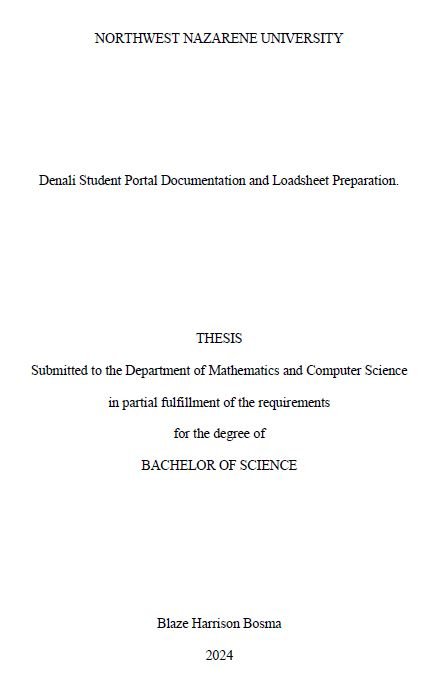 Thesis title page