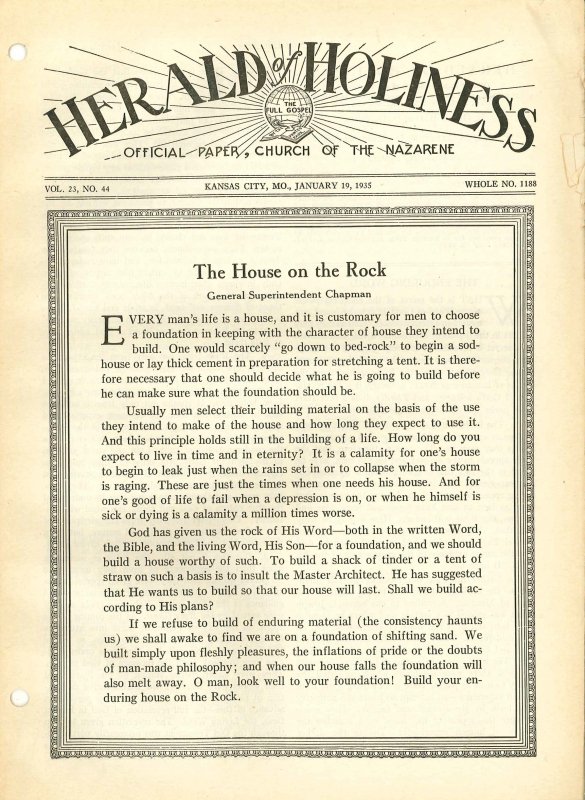 HERALD OF HOLINESS - January 19, 1935