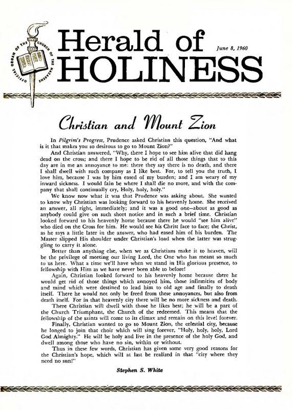 Herald of Holiness - June 8, 1960