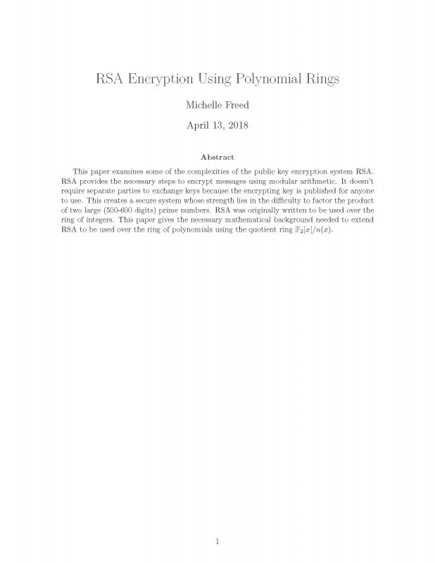 RSA Encryption Using Polynomial Rings