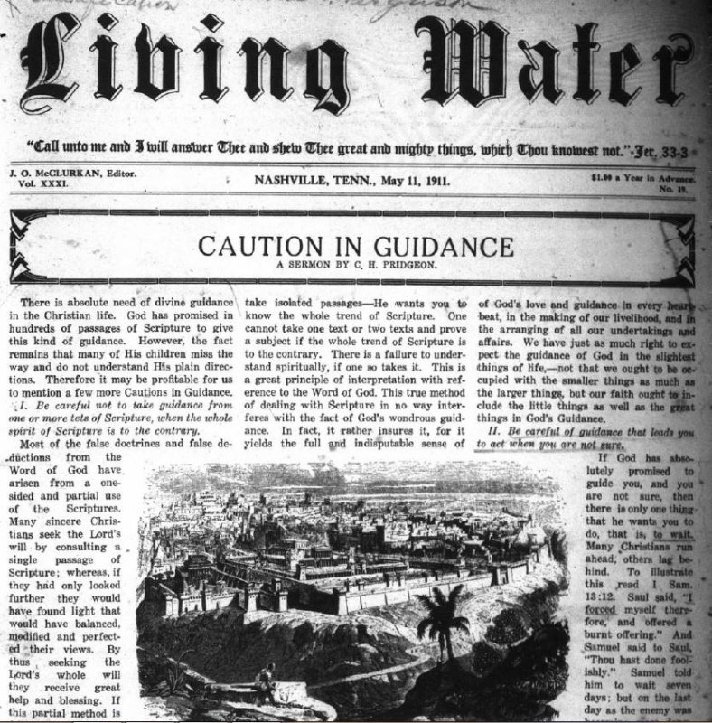 Living Water, May 11, 1911
