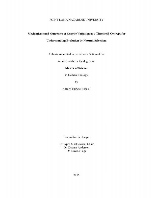 Mechanisms and Outcomes of Genetic Variation as a Threshold Concept for Understanding Evolution by Natural Selection