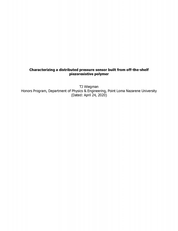 Characterizing a distributed pressure sensor built from off-the-shelf piezoresistive polymer